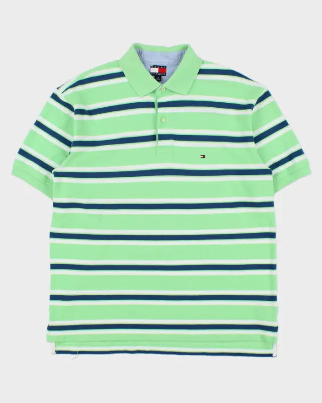 Vintage Y2K 00s Tommy Hilfiger Striped Short Sleeve Polo Shirt - L made by Tommy Hilfiger