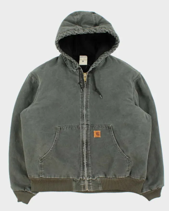 Vintage 2002 Y2K Carhartt J130 Mos Active Duck Canvas Quilt Lined Bomber Jacket - L made by Carhartt