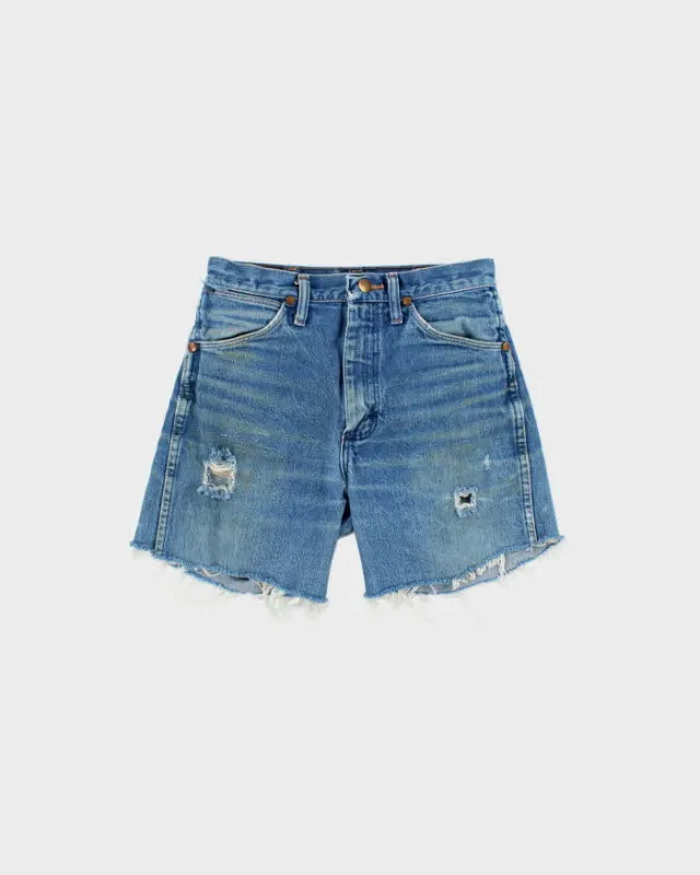 Vintage 1970s Wrangler Women's Made In USA Distressed Denim Mini Shorts - W26 made by Wrangler