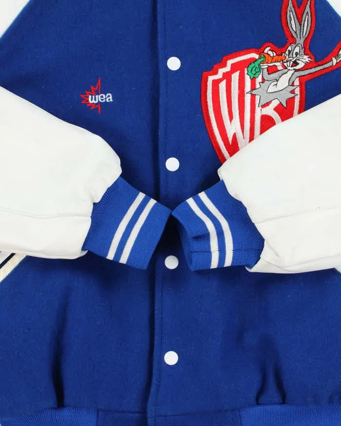 Vintage 1980s Warner Bros. Bugs Bunny Wool Leather Seder Made In Canada Varsity Bomber Jacket - M sold by Rokit product image thumbnail 4