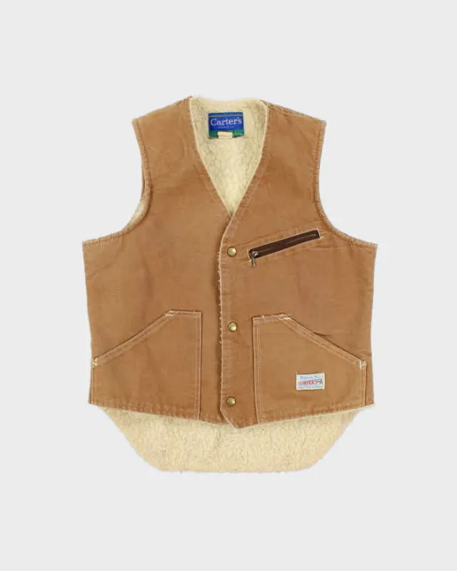 Vintage 1970s Carter's Made In USA Sherpa Lined Canvas Vest - M made by Rokit