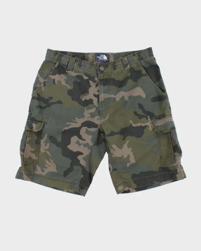 Vintage The North Face Heritage Loose Fit Woodland Camo Canvas Cargo Shorts - W36 made by The North Face