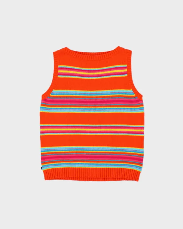 Vintage 1990s Ralph Lauren Stripe Boat Neck Sleeveless Knit Jumper - M made by Ralph Lauren
