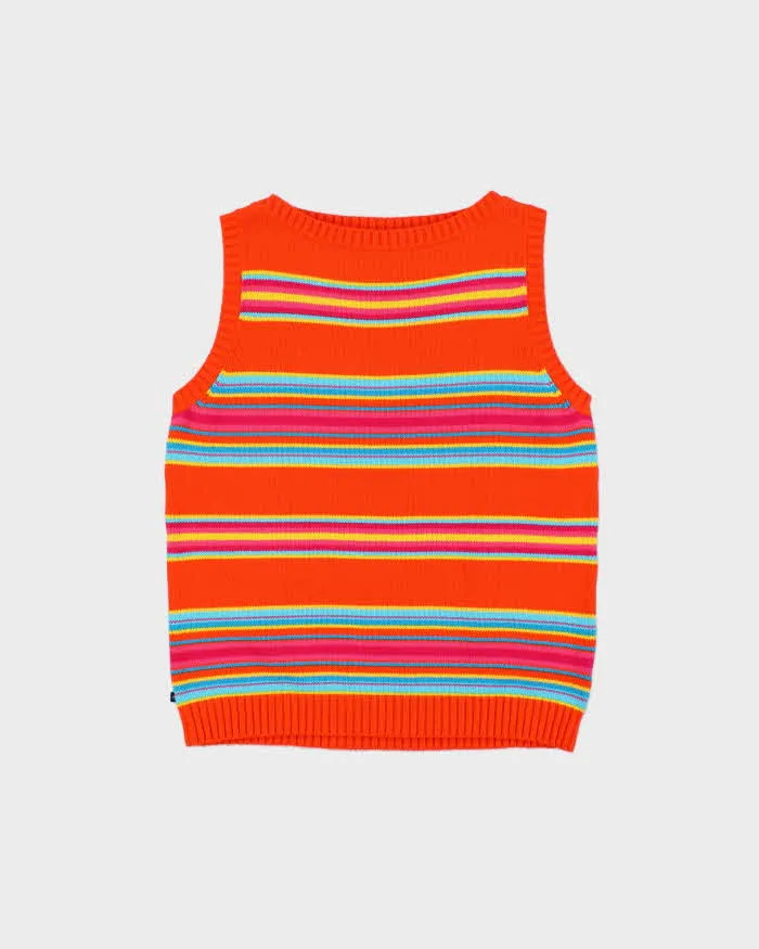 Vintage 1990s Ralph Lauren Stripe Boat Neck Sleeveless Knit Jumper - M sold by Rokit