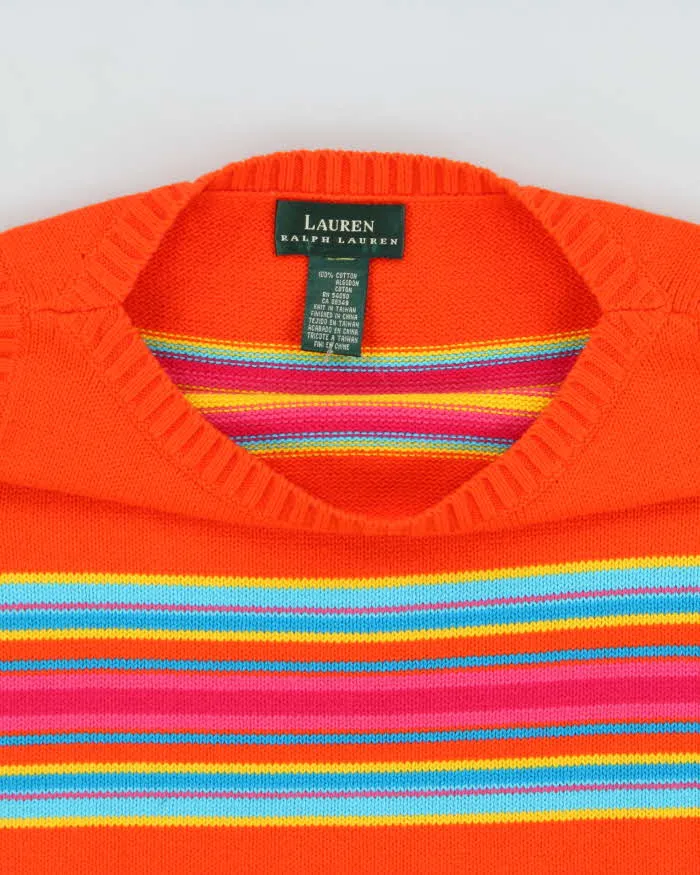 Vintage 1990s Ralph Lauren Stripe Boat Neck Sleeveless Knit Jumper - M sold by Rokit product image thumbnail 5