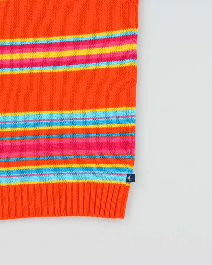 Vintage 1990s Ralph Lauren Stripe Boat Neck Sleeveless Knit Jumper - M sold by Rokit product image thumbnail 4