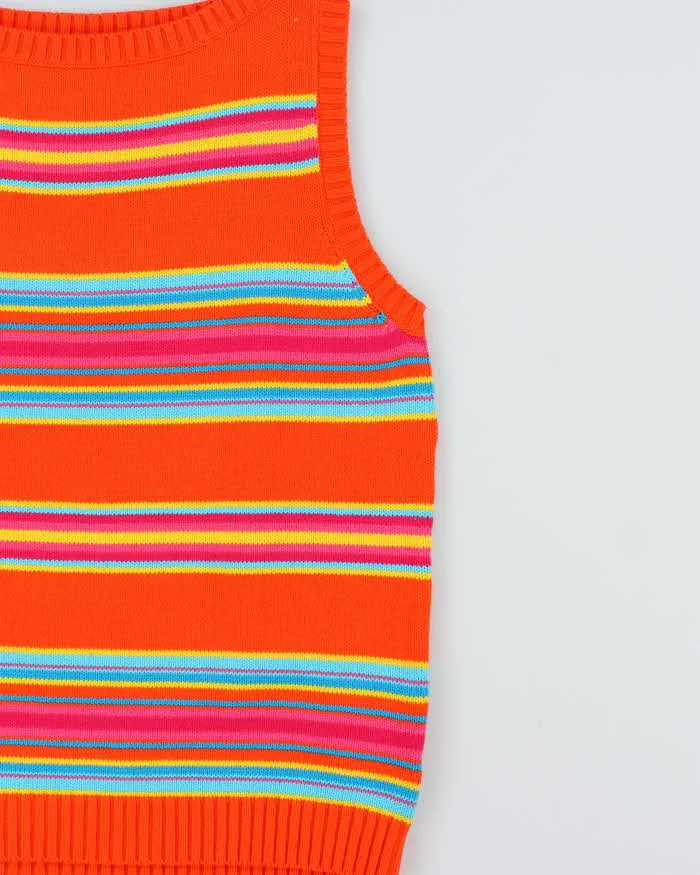 Vintage 1990s Ralph Lauren Stripe Boat Neck Sleeveless Knit Jumper - M sold by Rokit product image thumbnail 3