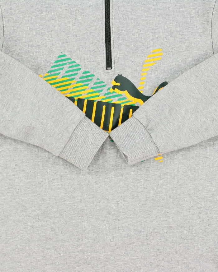 Vintage Y2K 00s Puma Jamaica Marl Grey Quarter-Zip Sweatshirt - S sold by Rokit product image thumbnail 4