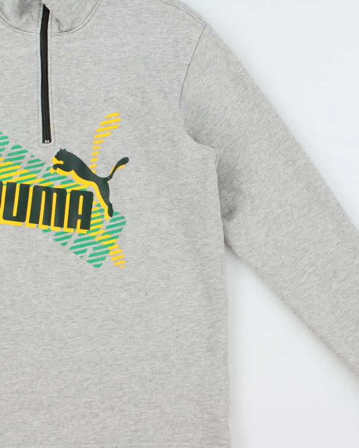Vintage Y2K 00s Puma Jamaica Marl Grey Quarter-Zip Sweatshirt - S sold by Rokit product image thumbnail 3