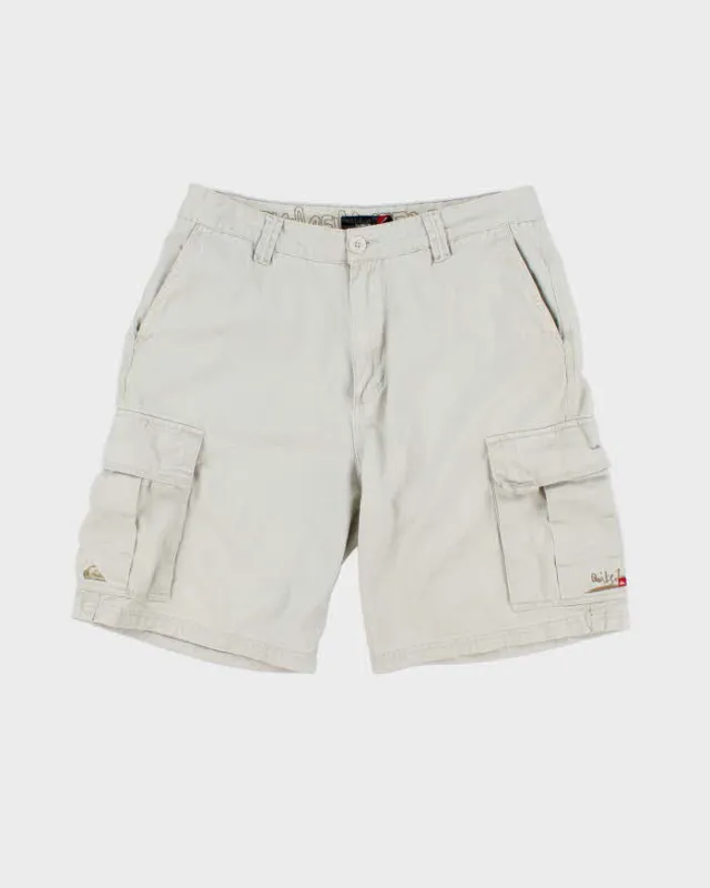 Vintage Y2K 00s Quiksilver Baggy Fit Canvas Cargo Shorts - W34 made by Rokit
