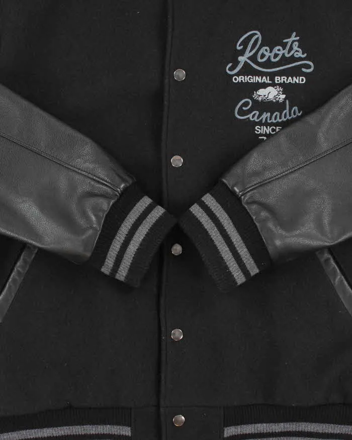 Vintage Y2K 00s Roots Embroidered Wool Leather Varsity Bomber Jacket - XL sold by Rokit product image thumbnail 5