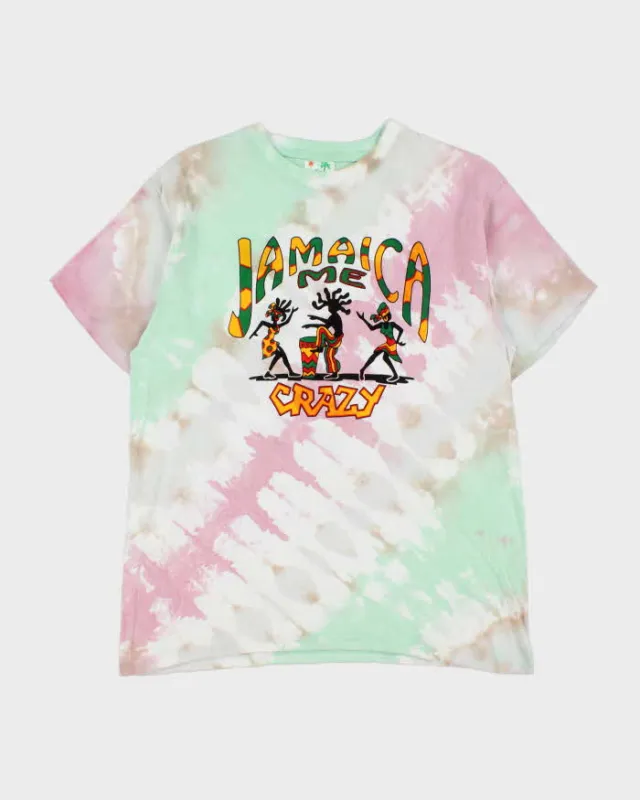 Vintage 1990s Jamaica Me Crazy Tie-Dye Friendly T Crewneck T-Shirt - L made by Rokit
