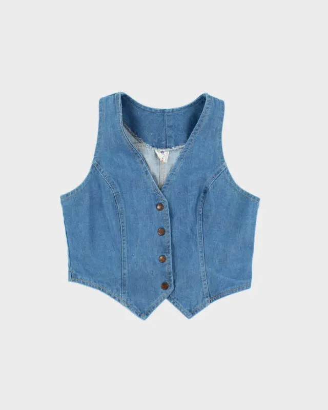 Vintage 1970s GWG Union Made In Canada Denim Waistcoat Vest - XS made by Rokit