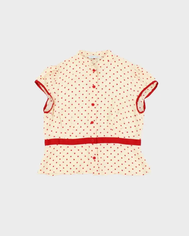 Vintage 00s Precis Polka Dot Sheer Blouse - M made by Rokit