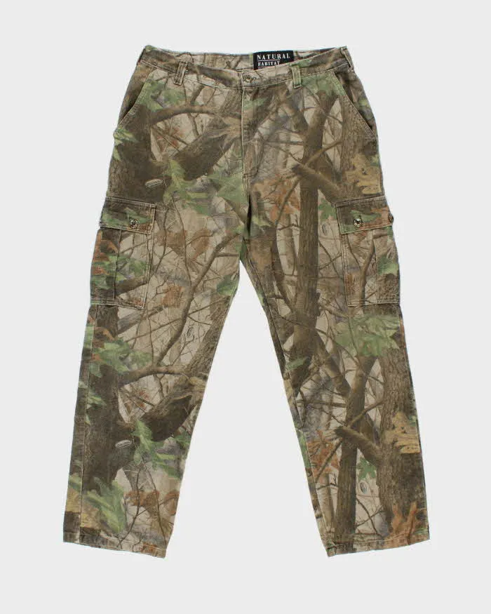 Vintage 1990s Natural Habitat Made In Canada Realtree Camo Wide Leg Cargo Trousers - W36 L30 sold by Rokit