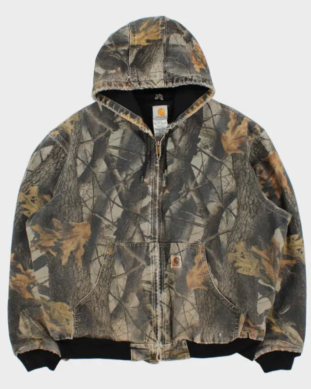 Vintage 2008 Y2K Carhartt J144 Active Made In USA Realtree Camo Duck Canvas Bomber Jacket - XXL made by Carhartt