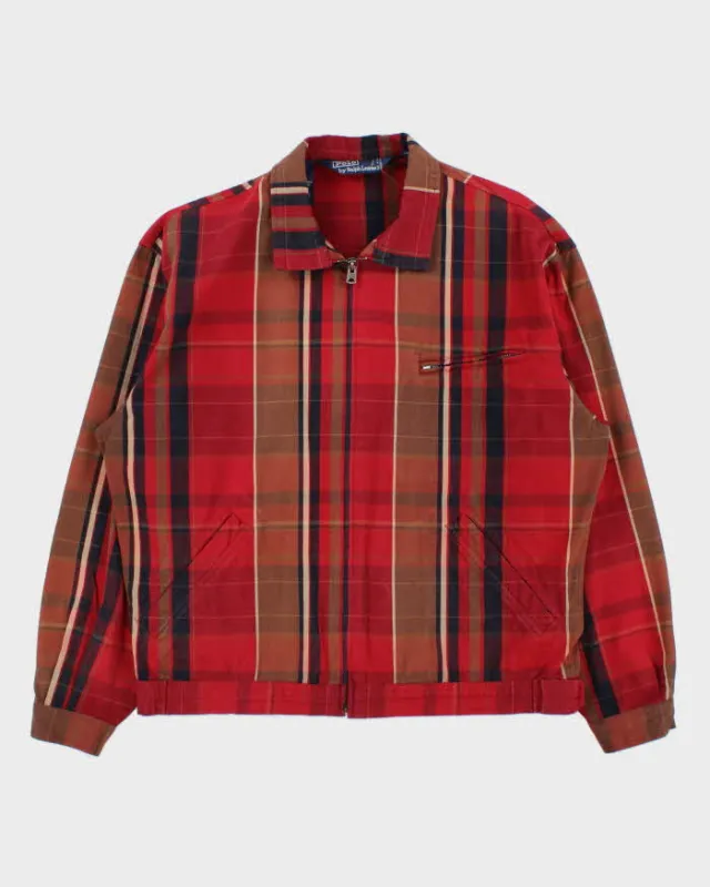 Vintage 1990s Polo Ralph Lauren Plaid Bi-Swing Canvas Harrington Jacket - M made by Ralph Lauren