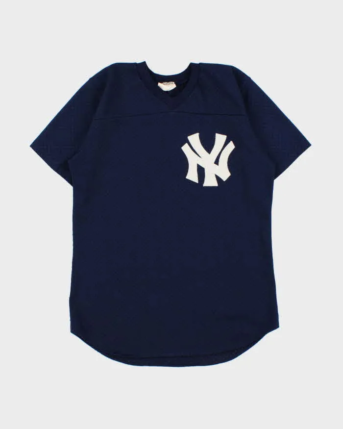 Vintage 1980s New York Yankees Roman Sport Made In USA Mesh V-Neck Jersey - L sold by Rokit