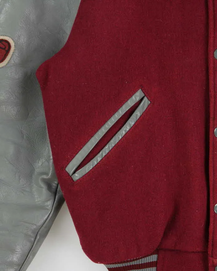 Vintage 1980s Falcons College Football Wool Leather Seder Made In Canada Collared Varsity Jacket - S sold by Rokit product image thumbnail 4