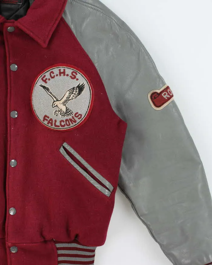 Vintage 1980s Falcons College Football Wool Leather Seder Made In Canada Collared Varsity Jacket - S sold by Rokit product image thumbnail 3