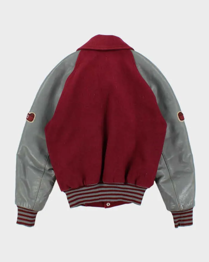 Vintage 1980s Falcons College Football Wool Leather Seder Made In Canada Collared Varsity Jacket - S sold by Rokit product image thumbnail 2