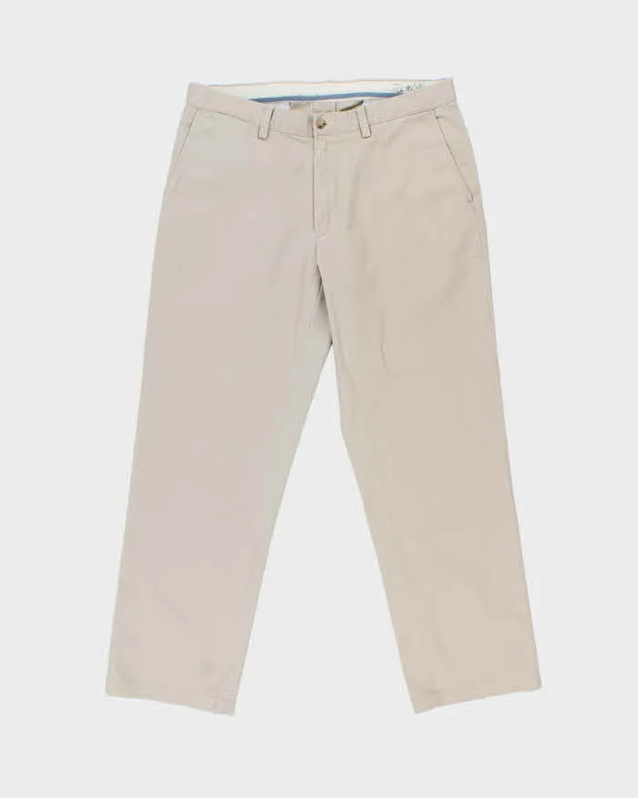 Vintage Polo Ralph Lauren Cream Khaki Classic Relaxed Fit Chino Trousers - W34 L30 sold by Rokit