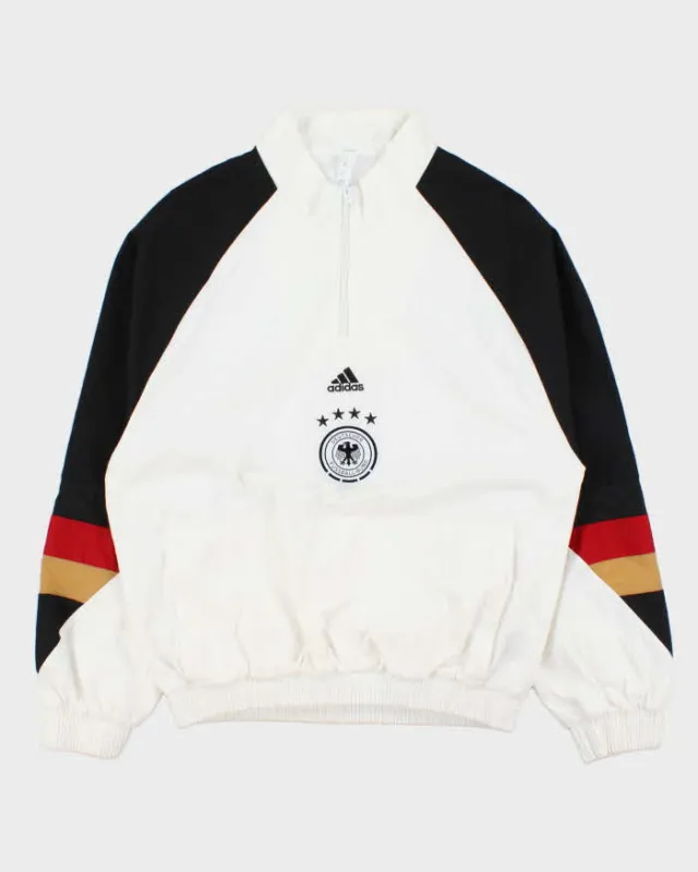 2022 Adidas Deutscher Fussball-Bund Embroidered Icon Canvas Quarter-Zip Pullover Jacket - S made by Adidas