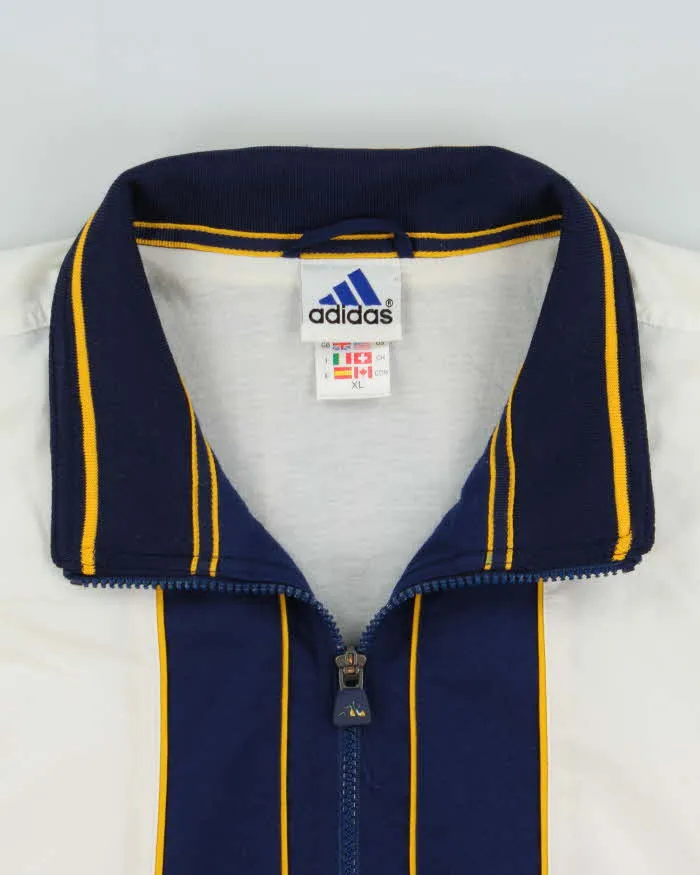 Vintage 1990s Adidas Three-Stripe Tri-Colour Soft Shell Windbreaker Jacket - XL sold by Rokit product image thumbnail 5