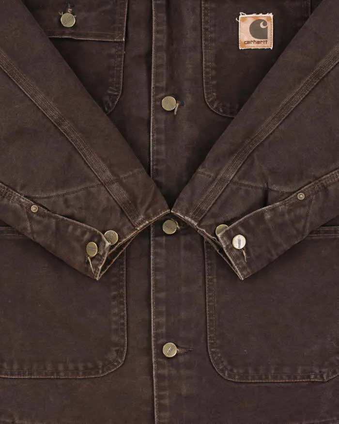Vintage 2005 Y2K Carhartt C02 DKB Sandstone Duck Canvas Blanket-Lined Chore Jacket - M sold by Rokit product image thumbnail 4