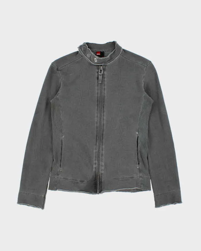 Vintage Y2K 00s Diesel Freebooters Moto Sweatshirt Jacket - S sold by Rokit