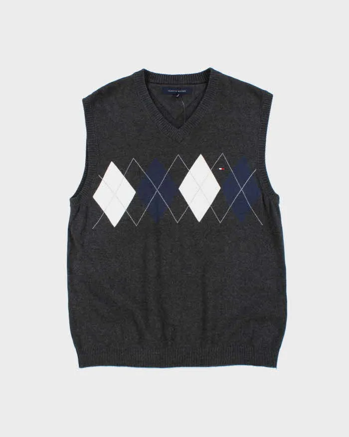 Vintage Tommy Hilfiger Argyle Sleeveless Knit Jumper - L sold by Rokit