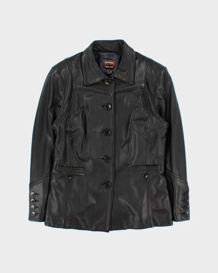 Vintage Danier Iridescent Lined Leather Jacket - L sold by Rokit