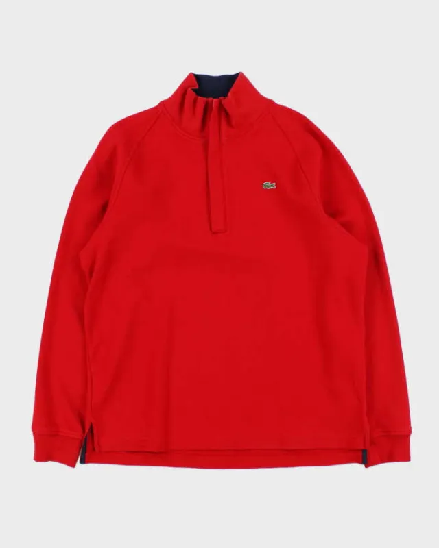 Vintage Y2K 00s Lacoste Classic Quarter-Zip Sweatshirt - L made by Lacoste