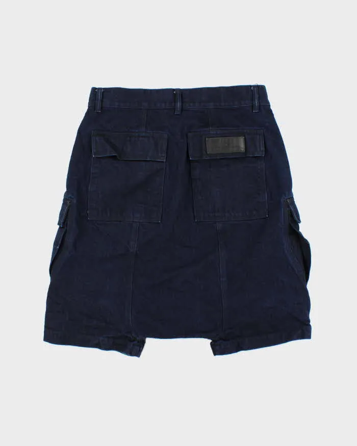SS2017 Rick Owens DRKSHDW Japanese Selvedge Indigo Denim Cargo Shorts - W32 sold by Rokit product image thumbnail 2
