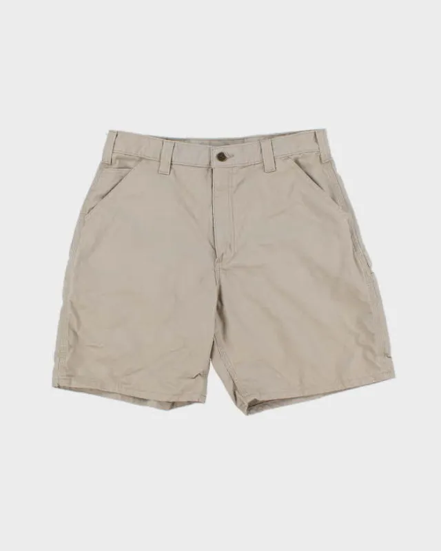 Vintage Carhartt B144 Tan Original Loose Fit Canvas Carpenter Shorts - W32 made by Carhartt
