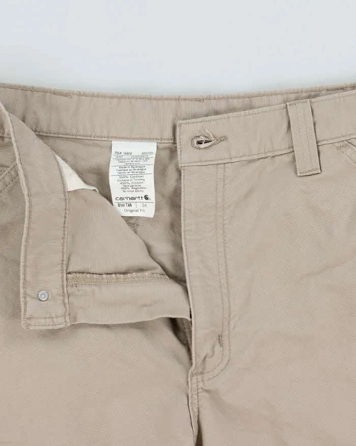Vintage Carhartt B144 Tan Original Loose Fit Canvas Carpenter Shorts - W32 sold by Rokit product image thumbnail 5