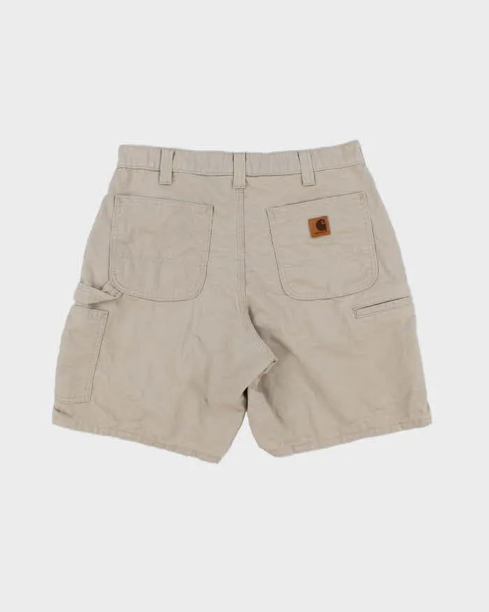 Vintage Carhartt B144 Tan Original Loose Fit Canvas Carpenter Shorts - W32 sold by Rokit product image thumbnail 2