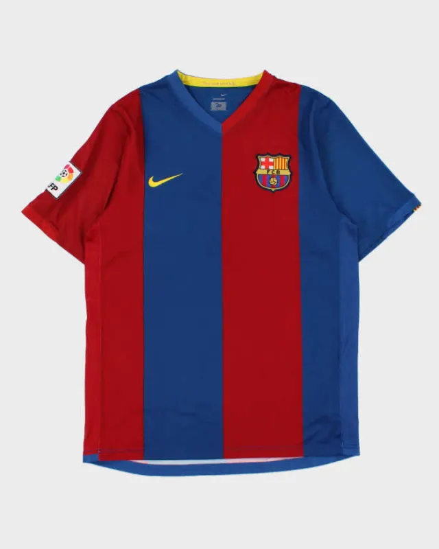 Vintage 2006-07 Nike Barcelona FC Sphere Dry LFP Home Shirt - M made by Nike