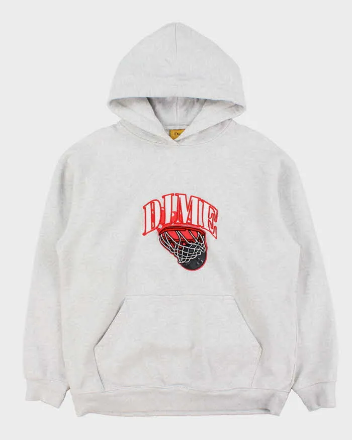 Dime Basketball Bowl Patch Marl Grey Heavyweight Pullover Hoodie - L sold by Rokit
