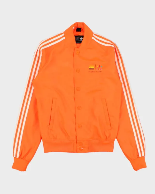 2014 Adidas Originals x Pharrell Williams Neon Orange Shell Varsity Bomber Jacket - S made by Adidas