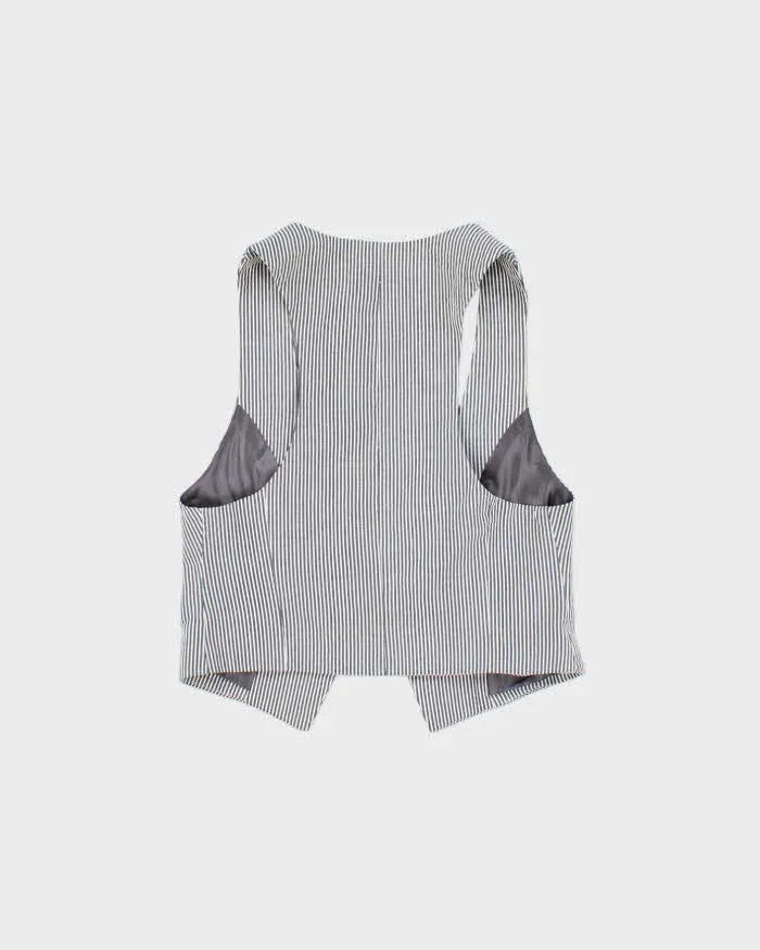 Vintage Y2k 2000s Valley Girl Stripe Waistcoat Style Top - S sold by Rokit product image thumbnail 2