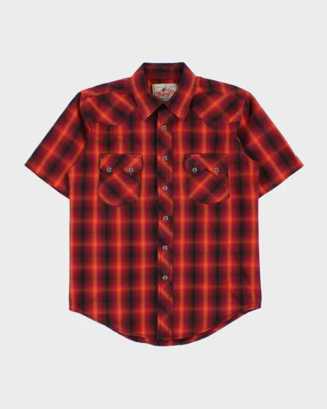Vintage Y2K 00s Wrangler Plaid Snap Button Short Sleeve Western Shirt - S made by Wrangler