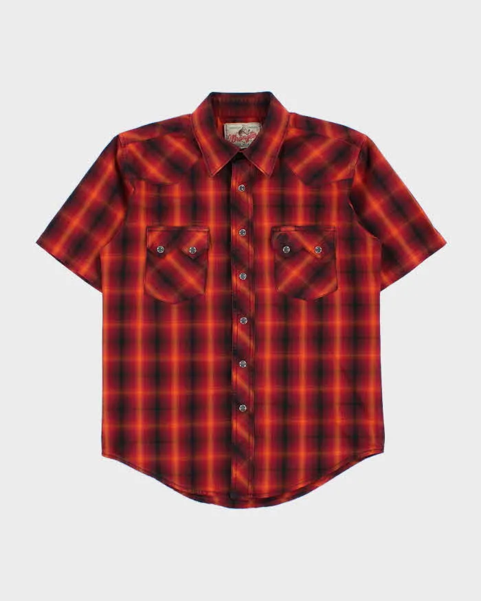 Vintage Y2K 00s Wrangler Plaid Snap Button Short Sleeve Western Shirt - S sold by Rokit