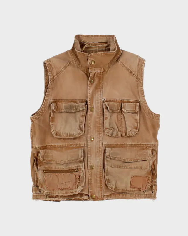 Vintage Mark's Distressed Duck Canvas Multi-Pocket Utility Workwear Vest - M made by Rokit