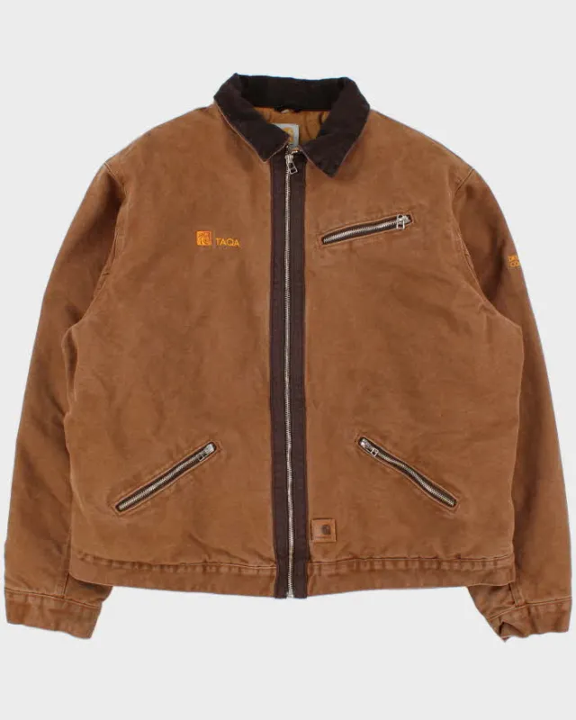 Vintage 2011 Carhartt J297 BRN Detroit Duck Canvas Sherpa Lined Workwear Jacket - XL made by Carhartt