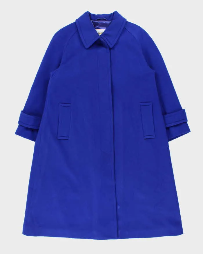 Vintage 1990s London Fog Women's Cobalt Blue Wool Overcoat - M sold by Rokit