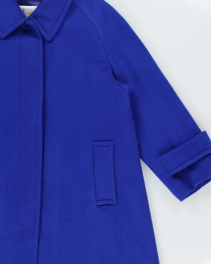 Vintage 1990s London Fog Women's Cobalt Blue Wool Overcoat - M sold by Rokit product image thumbnail 3