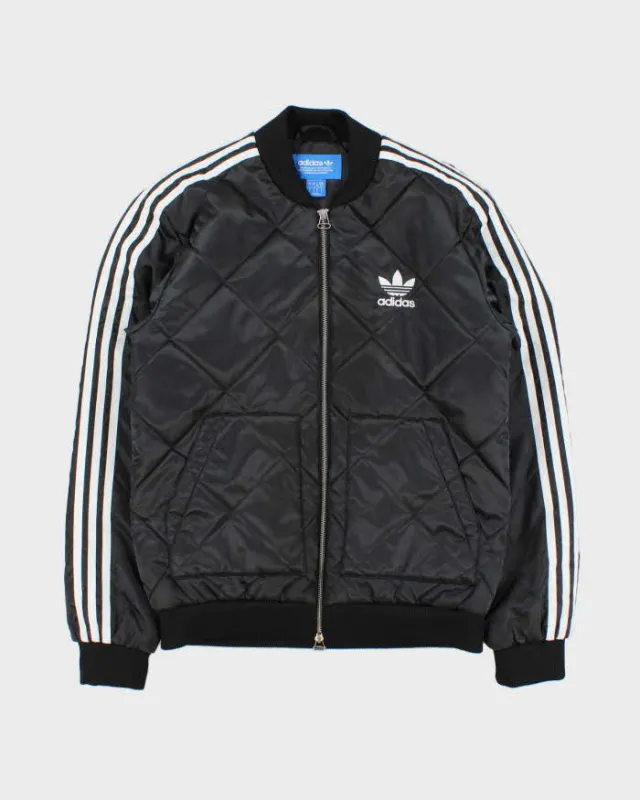 Vintage Adidas Originals Diamond Quilted Satin Shell Bomber Jacket - S made by Adidas
