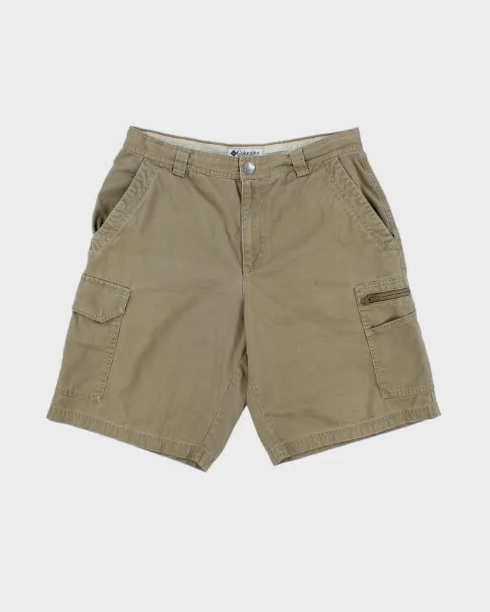 Vintage Y2K 00s Columbia Loose Fit Khaki Canvas Technical Cargo Shorts - W32 sold by Rokit