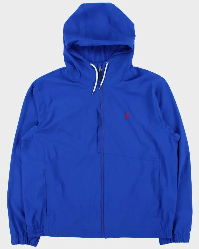 Vintage Polo Ralph Lauren Cobalt Soft Shell Hooded Windbreaker Jacket - XXL sold by Rokit